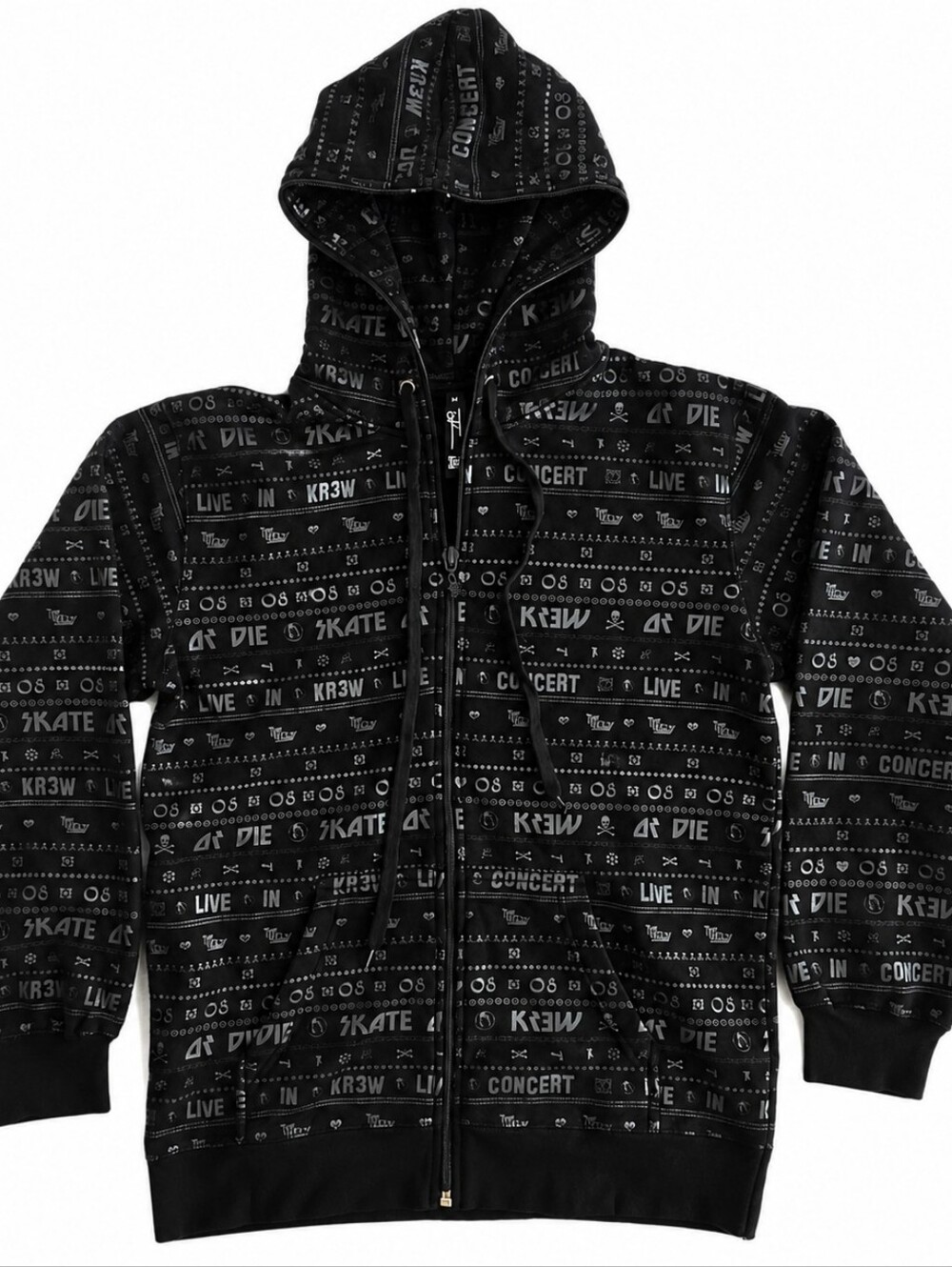 KR3W Sz M Skate Or Die Terry Kennedy Live in Concert Full Zip Hoodie y2k Krew